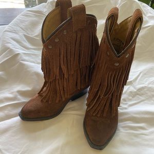 Brown Cowgirl Stud and fringe boots